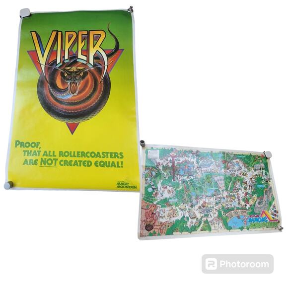 Vintage Disney Magic Kingdom Viper Poster 80s 90s - Picture 1 of 10